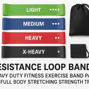 10 Latex Resistance Loop Bands Set Heavy Duty Fitness Exercise Band Pack For Full Body Stretching Strength Training