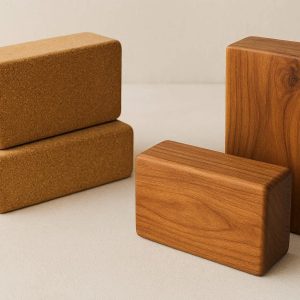 Eco Friendly Cork Yoga Blocks Support High Density Natural Solid Wood Exercise Bricks For Balance Stability Strength