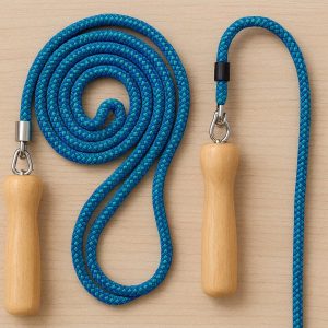 2 Adjustable Jump Rope Tangle Free Braided Nylon Skipping Rope Wooden Handles For Kids Adults Home School Fitness