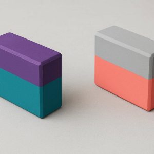 Dual Tone Yoga Blocks High Density Firm EVA Foam Color Block Exercise Bricks For Balancing Posture Alignment