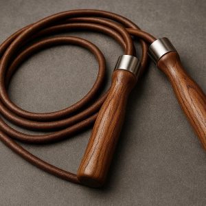 8 Leather Skipping Rope Premium Wood Handles Bearing Speed Jump Rope For Boxing MMA Fitness Cardio Strength Training
